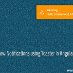 Showing notification using toaster in AngularJs