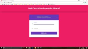 Login template using Angular Material - Codershood