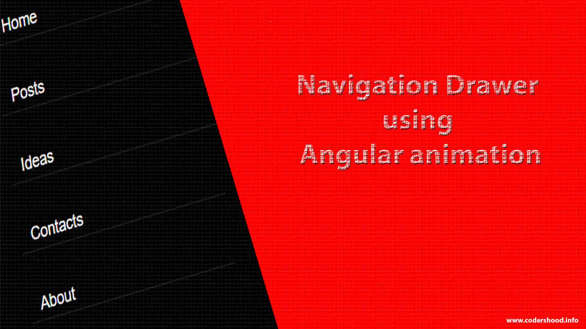 Navigation drawer using angular 4 animation - Codershood